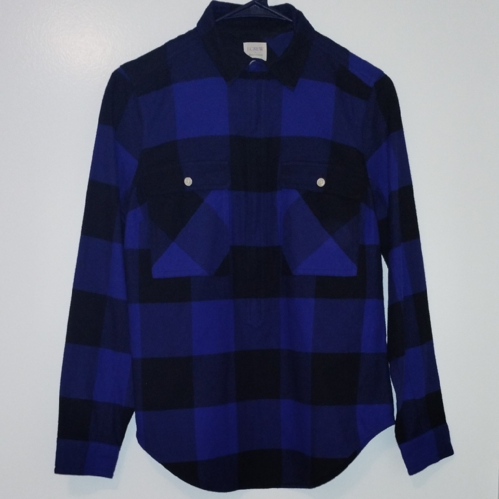 J. Crew Blue and Black Plaid Sweater